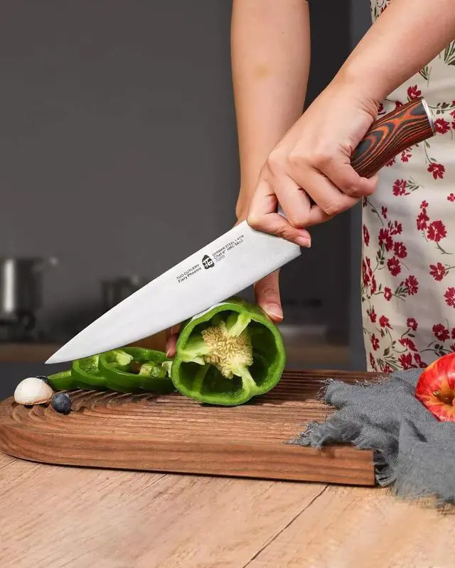 Alt view image 3 of 7 - TUO Cutlery 8" Kitchen Chef Knife, German HC Steel, Fiery Phoenix Series