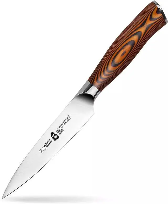 Alt view image 2 of 6 - TUO Cutlery 5'' Utility Kitchen Knife - Fiery Phoenix Series, Stainless Steel