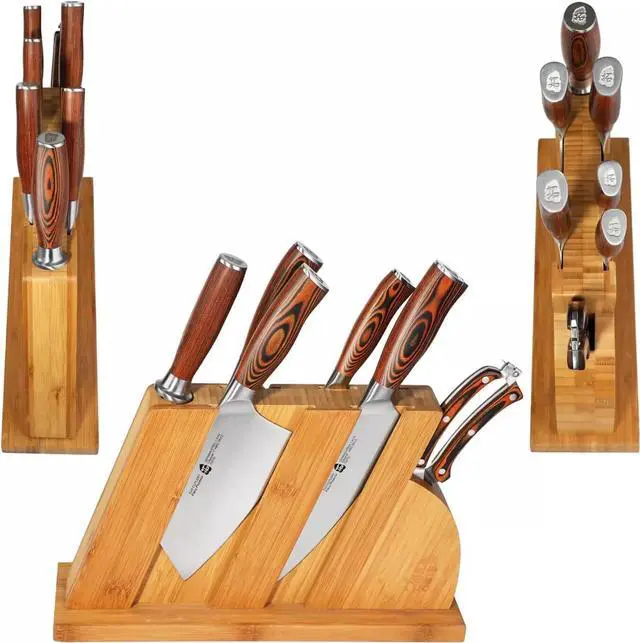 Alt view image 3 of 6 - TUO Cutlery Fiery Series 8pc Knives Set with Wooden Block, Honing Steel & Shears