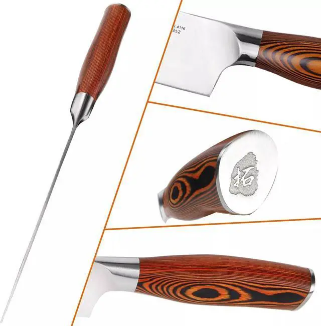 Alt view image 4 of 6 - TUO Cutlery Fiery Series 8pc Knives Set with Wooden Block, Honing Steel & Shears