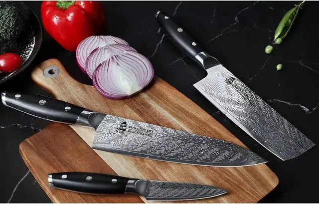 Alt view image 3 of 6 - TUO Cutlery High Carbon Stainless Steel Kitchen Chef Knife 8-inch, Black