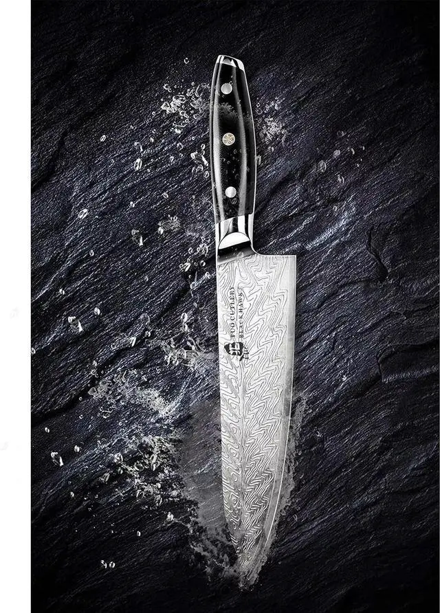 Alt view image 5 of 6 - TUO Cutlery High Carbon Stainless Steel Kitchen Chef Knife 8-inch, Black