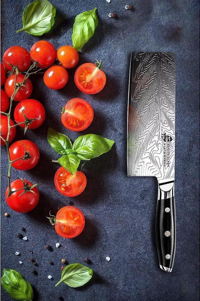 Alt view image 5 of 6 - TUO Cutlery 7'' Santoku Knife-Black Hawk-S Series, Japanese Chefs Kitchen Knife