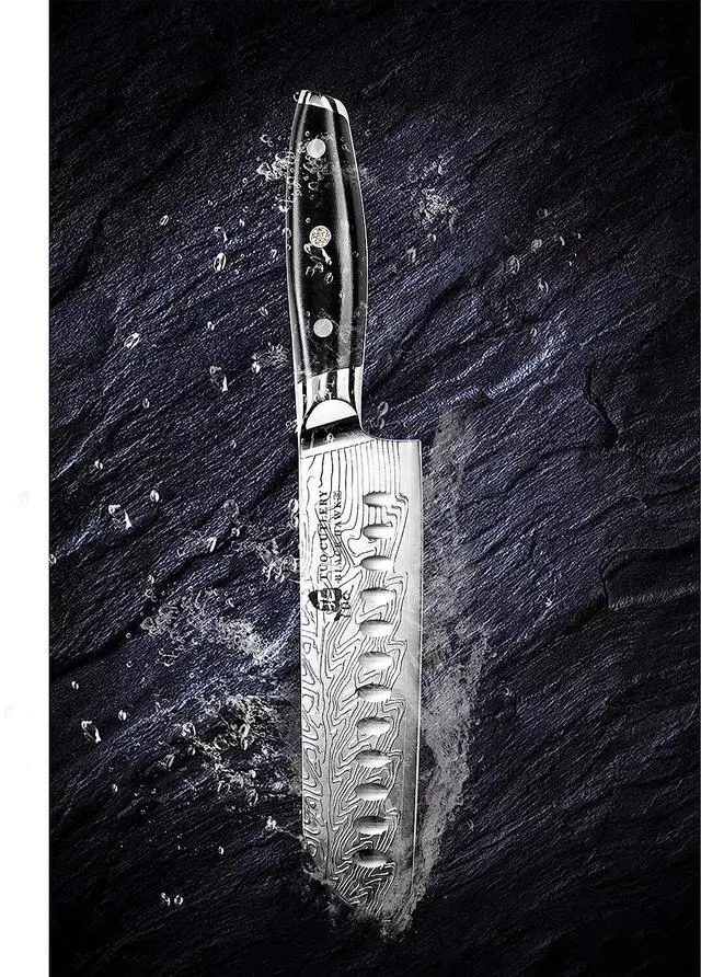 Alt view image 6 of 6 - TUO Cutlery 7'' Santoku Knife-Black Hawk-S Series, Japanese Chefs Kitchen Knife