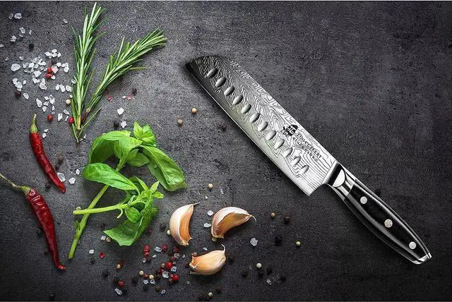 Alt view image 4 of 6 - TUO Cutlery 7'' Santoku Knife-Black Hawk-S Series, Japanese Chefs Kitchen Knife