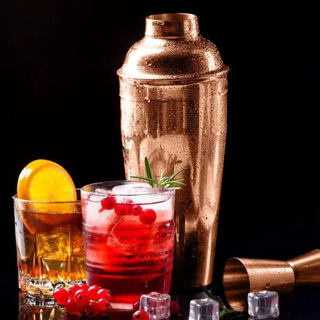 Alt view image 5 of 5 - Bar Social 10 piece Bartender Cocktail Kit w/ Stand- Rose Gold - Stainless Steel