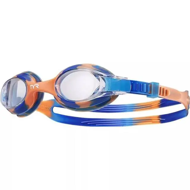 Main image of TYR Tie Dye Swimple Goggles, Clear/Blue/Orange, One Size, for Ages 3-10