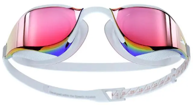 Alt view image 5 of 5 - Speedo Fastskin Hyper Elite Mirrored Goggles, White/Oxid Grey/Rose Gold