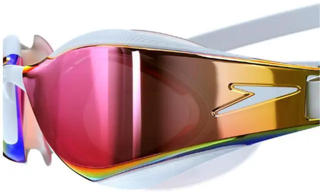 Alt view image 3 of 5 - Speedo Fastskin Hyper Elite Mirrored Goggles, White/Oxid Grey/Rose Gold