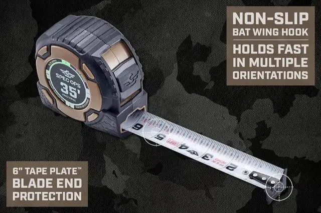 Alt view image 4 of 6 - Spec Ops Tools 35-Foot Elite Series Measuring Tape, Includes Fractional Markings