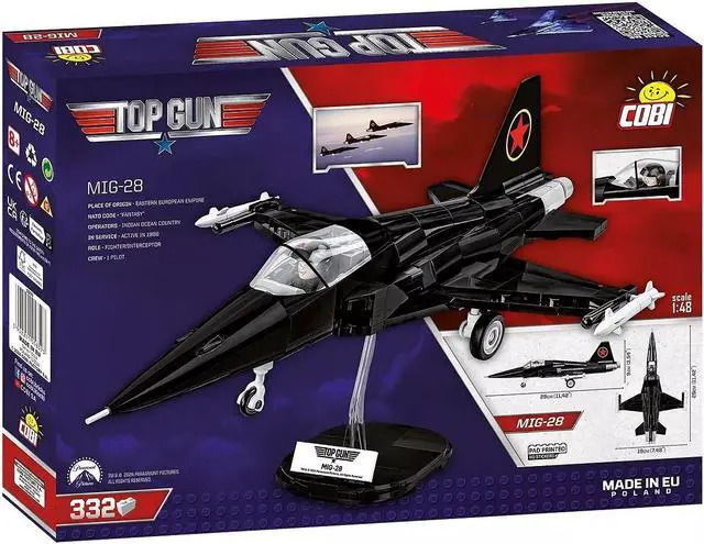 Alt view image 6 of 7 - COBI Top Gun MiG-28 Fighter Antagonistic Aircraft, Toys for Kids, 332 Pieces