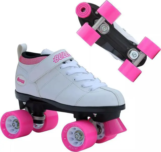 Alt view image 4 of 5 - Chicago Unisex Bullet Speed Regular Lace-Up Roller Skate - White - Size 7