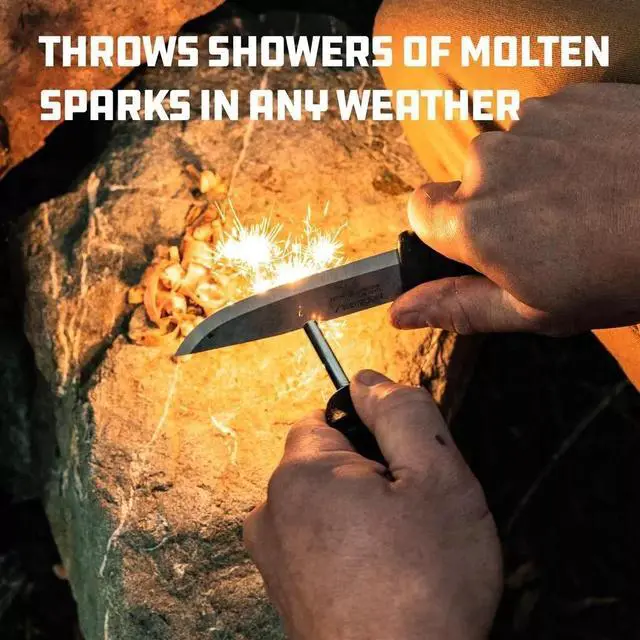 Alt view image 5 of 6 - Morakniv Companion Spark Stainless Steel Fixed Blade Knife, Fire Starter - Blue