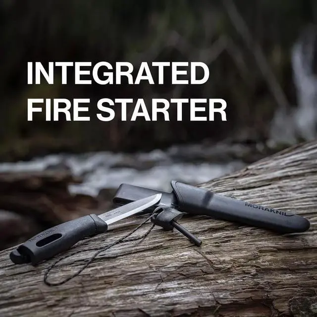 Alt view image 3 of 6 - Morakniv Companion Spark Stainless Steel Fixed Blade Knife, Fire Starter - Blue