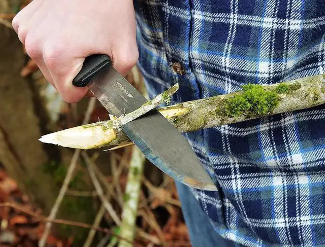 Alt view image 3 of 4 - Morakniv 6.75" Carbon Steel Bushcraft Pathfinder Fixed Blade Knife with Sheath