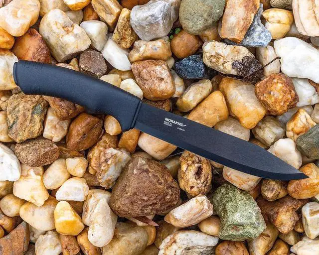 Alt view image 4 of 4 - Morakniv 6.75" Carbon Steel Bushcraft Pathfinder Fixed Blade Knife with Sheath