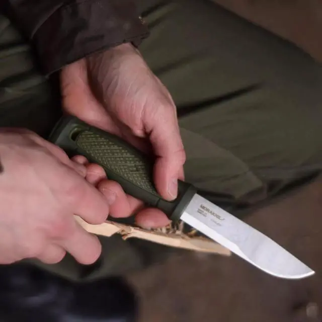 Alt view image 6 of 6 - Morakniv 4.3" Kansbol Fixed Blade Knife with Sandvik Blade - Military Green