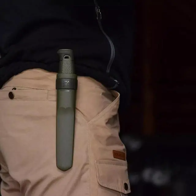 Alt view image 4 of 6 - Morakniv 4.3" Kansbol Fixed Blade Knife with Sandvik Blade - Military Green