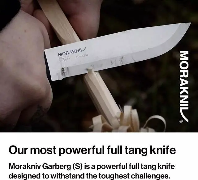 Alt view image 6 of 6 - Morakniv 4.3" Garberg Fixed Blade Knife with Sandvik Blade & Sheath - Black
