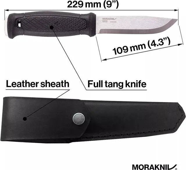 Alt view image 5 of 6 - Morakniv 4.3" Garberg Fixed Blade Knife with Sandvik Blade & Sheath - Black