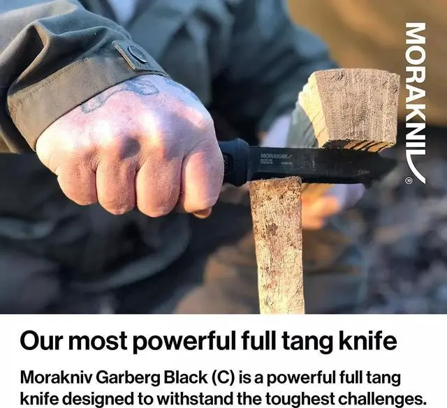 Alt view image 3 of 5 - Morakniv Garberg Full Tang Carbon Steel Fixed Blade Knife with Multi-Moun, Black