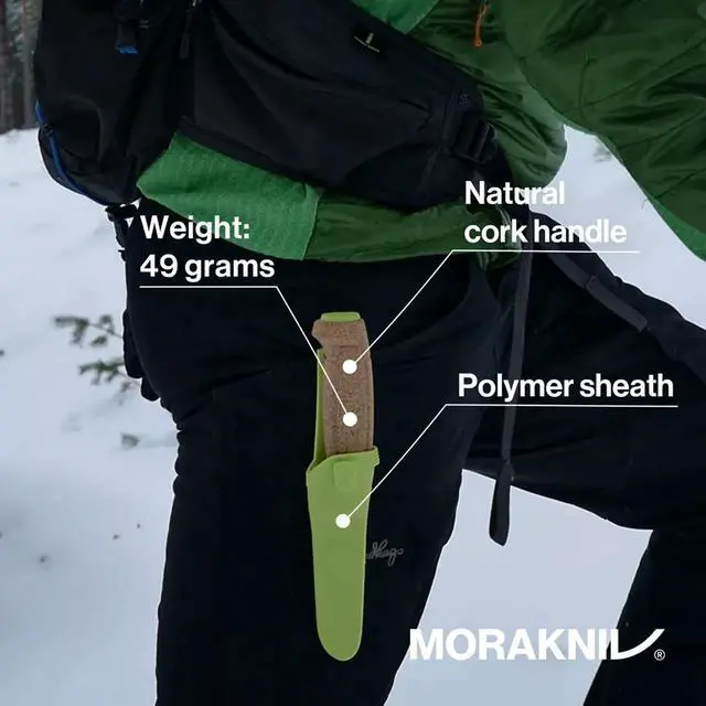 Alt view image 3 of 5 - Morakniv 3.75" Floating Fixed-Blade Fine Edged Stainless Steel Knife, Lime Green