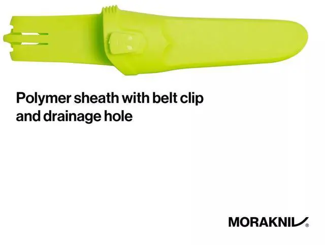 Alt view image 5 of 5 - Morakniv 3.75" Floating Fixed-Blade Fine Edged Stainless Steel Knife, Lime Green