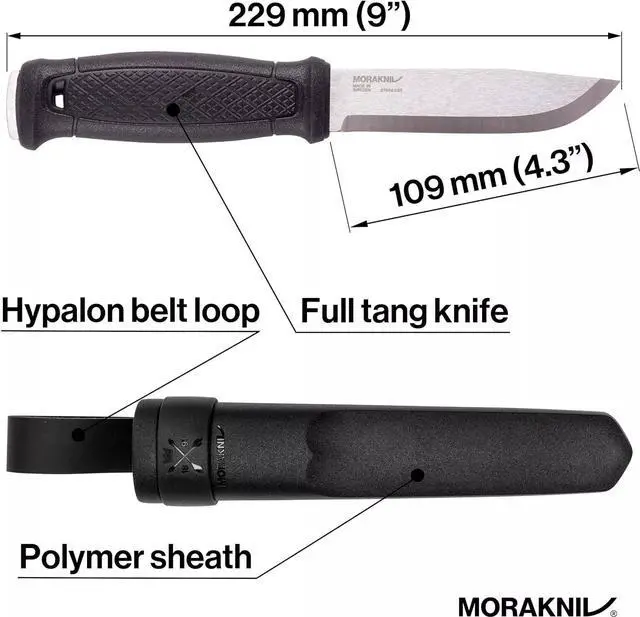 Alt view image 5 of 6 - Morakniv Garberg 4.3" Full Tang Stainless Steel Fixed Blade Knife - Black