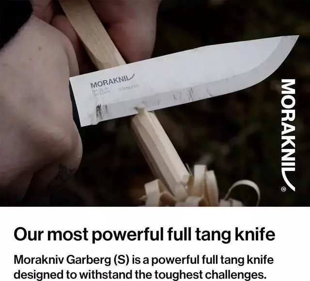 Alt view image 6 of 6 - Morakniv Garberg 4.3" Full Tang Stainless Steel Fixed Blade Knife - Black