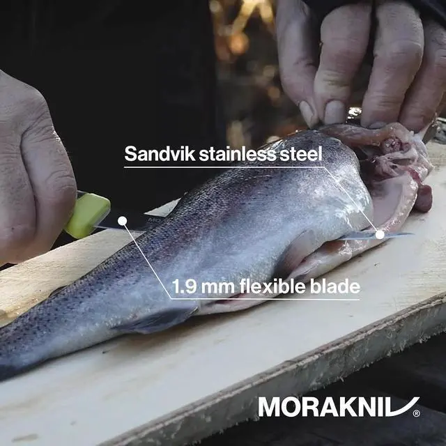 Alt view image 3 of 6 - Morakniv 6.1" Fish Fillet Knife with Sandvik Stainless Steel Blade, Black/Yellow