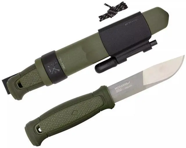 Alt view image 3 of 3 - Morakniv Kansbol Stainless Steel Fixed Blade Knife with Sandvik - Military Green