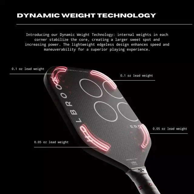 Alt view image 3 of 6 - Holbrook Pickleball Aero T Pickleball Paddles with Comfort Grip, Carbon Fiber Surface, 16mm