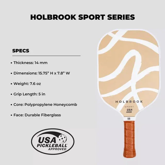 Alt view image 4 of 5 - Holbrook Pickleball Dune Design Sport Series Pickleball Paddle - Durable Fiberglass Surface