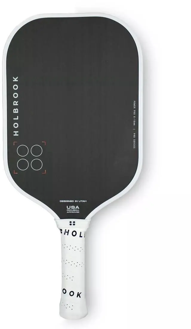 Main image of Holbrook Pickleball 14mm Power Pro E Pickleball Paddle, Carbon Fiber Surface - Black