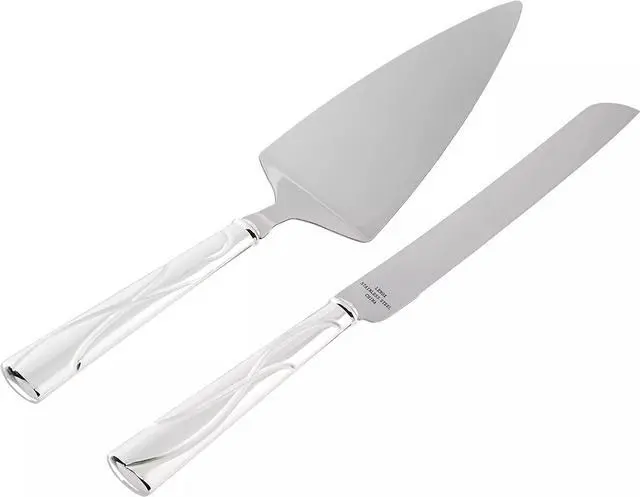 Main image of Lenox Silver-Plated 8.75" Cake Knife & 8" Server Adorn Set, Silver, Plain Edge