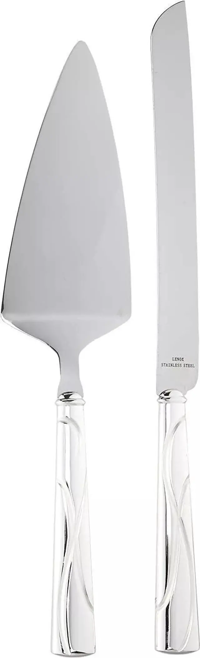 Alt view image 3 of 4 - Lenox Silver-Plated 8.75" Cake Knife & 8" Server Adorn Set, Silver, Plain Edge