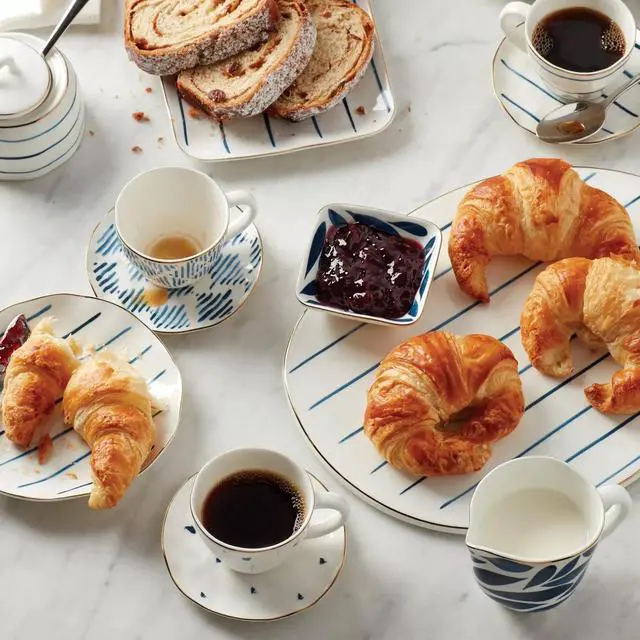 Alt view image 2 of 3 - Lenox 2.45 LB Blue Bay Porcelain 4Pc Dishwasher Safe Espresso Cup & Saucer Set