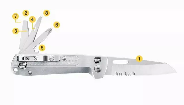 Alt view image 3 of 4 - Leatherman Free K2X Pocket Size 8 Tools Stainless Steel Multitool, Silver