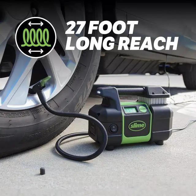 Alt view image 2 of 6 - Slime 40063 Elite Heavy Duty 4x4 Air Compressor, Tire Inflator for Portable Cars