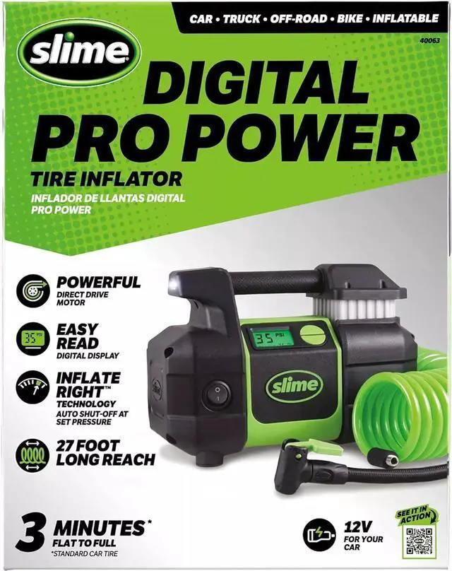 Alt view image 5 of 6 - Slime 40063 Elite Heavy Duty 4x4 Air Compressor, Tire Inflator for Portable Cars
