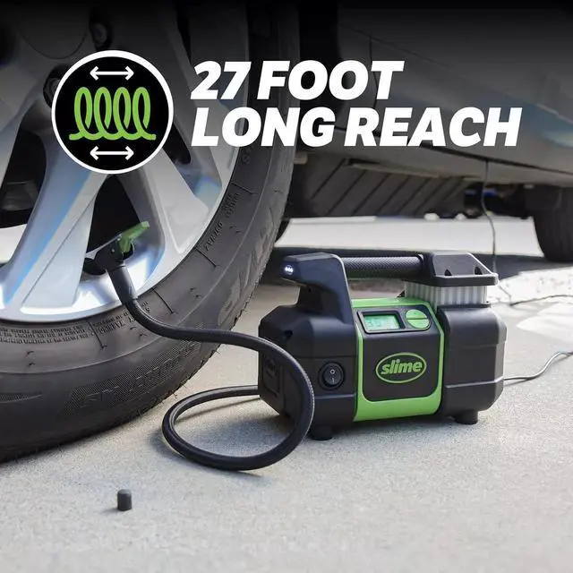 Alt view image 6 of 6 - Slime 40063 Elite Heavy Duty 4x4 Air Compressor, Tire Inflator for Portable Cars