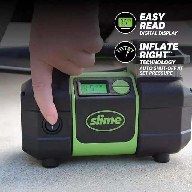 Alt view image 3 of 6 - Slime 40063 Elite Heavy Duty 4x4 Air Compressor, Tire Inflator for Portable Cars
