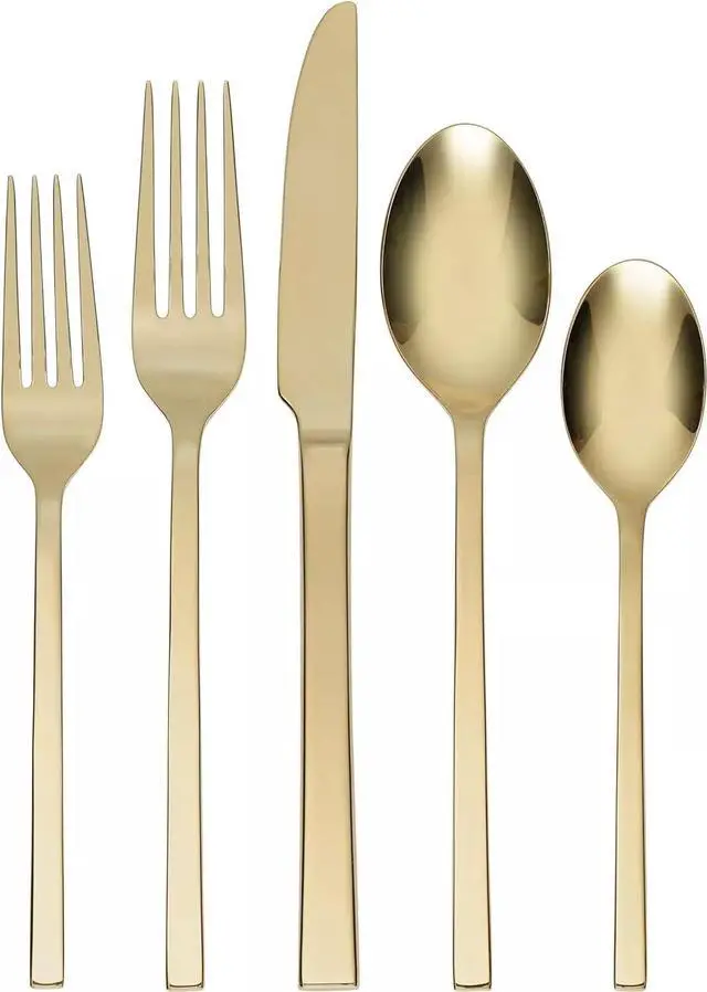 Alt view image 2 of 5 - Oneida Allay Champagne 20 Piece Everyday, Service for 4 Flatware Set