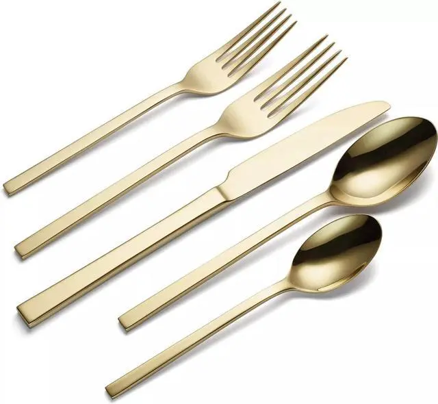 Alt view image 5 of 5 - Oneida Allay Champagne 20 Piece Everyday, Service for 4 Flatware Set