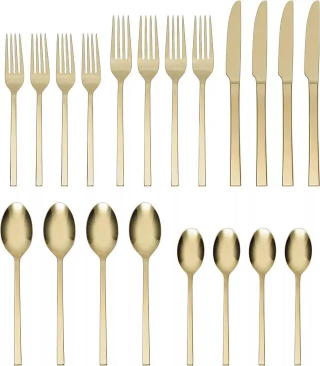 Main image of Oneida Allay Champagne 20 Piece Everyday, Service for 4 Flatware Set