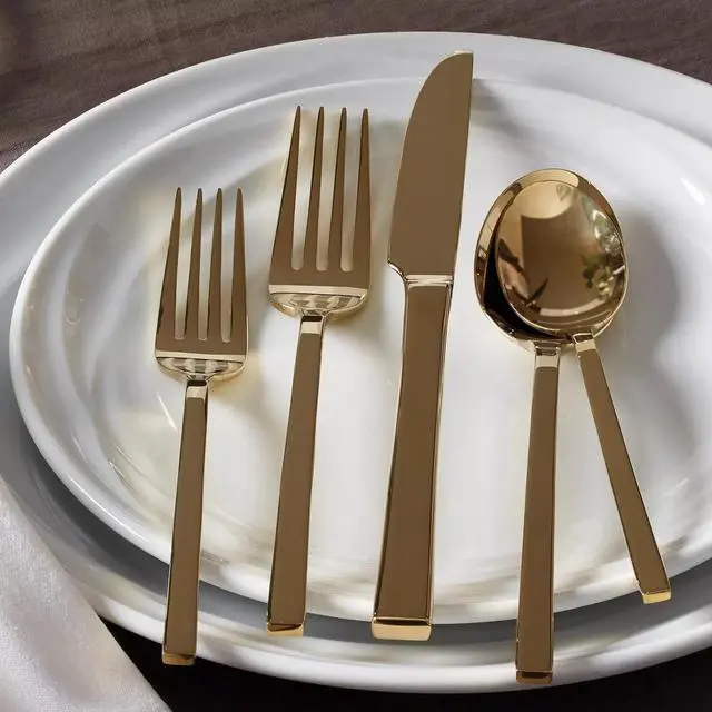 Alt view image 3 of 5 - Oneida Allay Champagne 20 Piece Everyday, Service for 4 Flatware Set
