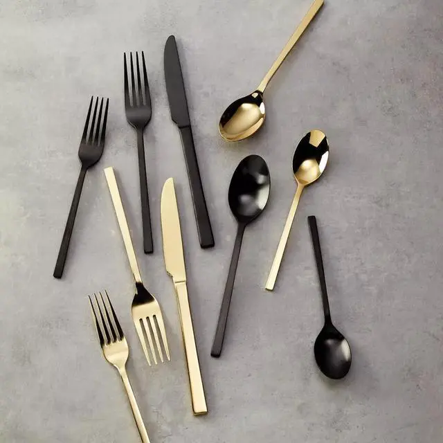 Alt view image 3 of 5 - Oneida Allay Mixed 40-Piece Everyday, Service for 8 Flatware Set, Black