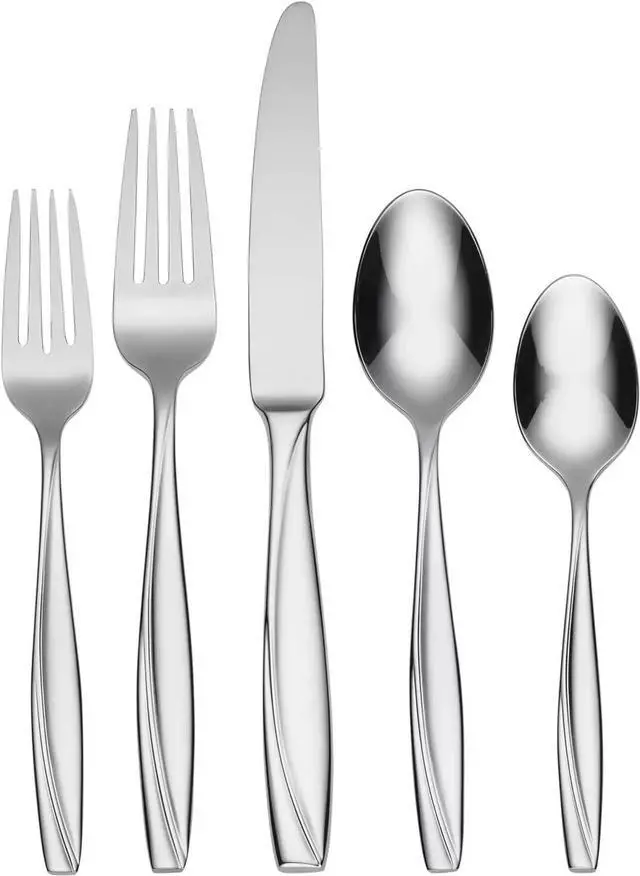 Main image of Oneida Camlynn Mirror 45 Piece Flatware Set, Stainless Steel, Service for 8