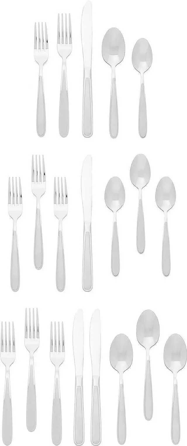 Alt view image 3 of 3 - Oneida Jordan 20-Piece 10.4 inches Everyday Flatware Silverware Set, Set of 4