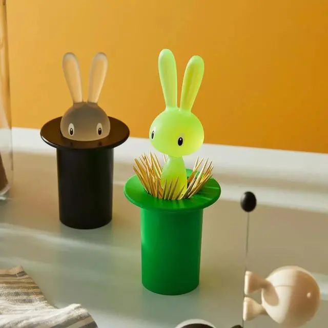 Alt view image 2 of 5 - Alessi ASG16 Y Magic Bunny Plastic Toothpick Holder, Yellow